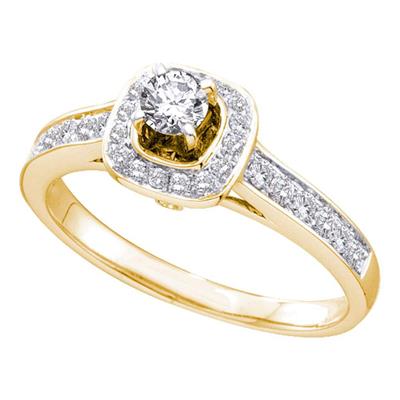 14K YELLOW GOLD ROUND DIAMOND SOLITAIRE BRIDAL ENGAGEMENT RING 1/2 CTTW (CERTIFIED)