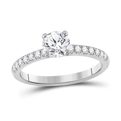 14K ROUND DIAMOND SOLITAIRE BRIDAL ENGAGEMENT RING 1 CTTW (CERTIFIED)