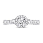 14K OUND DIAMOND SOLITAIRE BRIDAL ENGAGEMENT RING 7/8 CTTW (CERTIFIED)