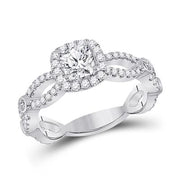 14K CUSHION DIAMOND SOLITAIRE BRIDAL ENGAGEMENT RING 1-1/3 CTTW (CERTIFIED