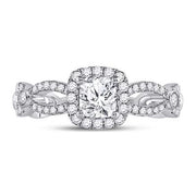 14K CUSHION DIAMOND SOLITAIRE BRIDAL ENGAGEMENT RING 1-1/3 CTTW (CERTIFIED