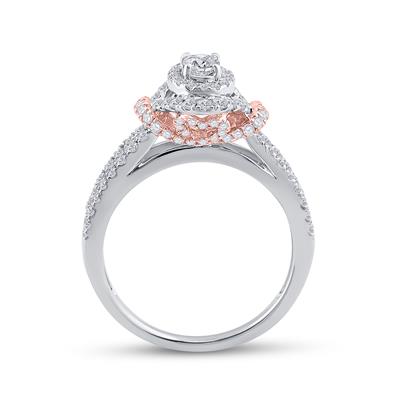 14K OVAL DIAMOND BRIDAL WEDDING RING SET 1 CTTW (CERTIFIED)