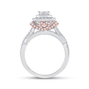 14K PRINCESS DIAMOND BRIDAL WEDDING RING SET 1 CTTW (CERTIFIED)