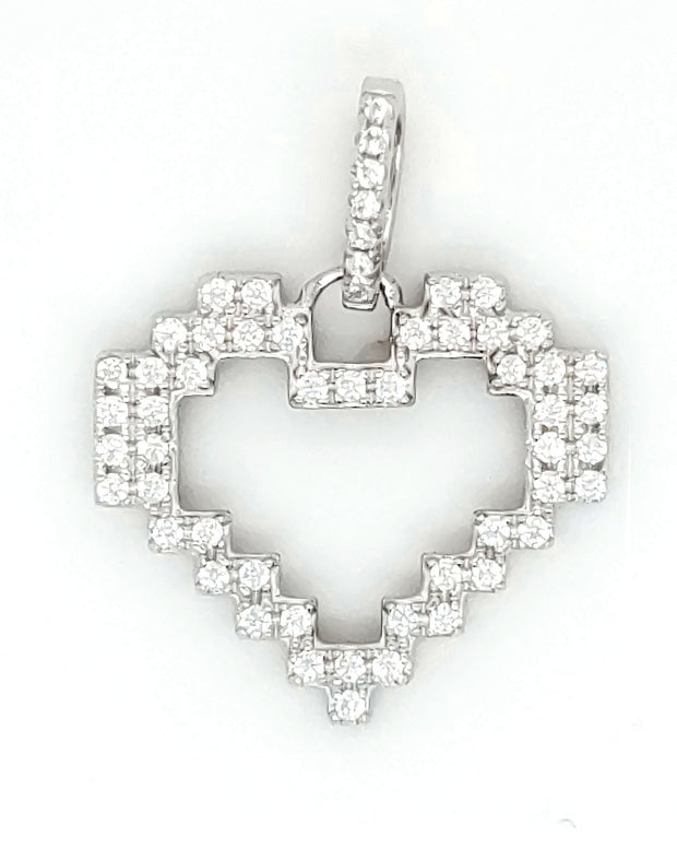 CROSS LADIES PENDANT MICRO PAVE 925 STERLING SILVER RHODIUM PLATING WITH CUBIC ZIRCONIA
