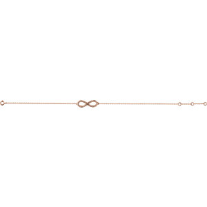 14K Rose 1/6 CTW Diamond Infinity-Inspired 8" Bracelet