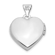 14K Engraved Heart Locket Pendant