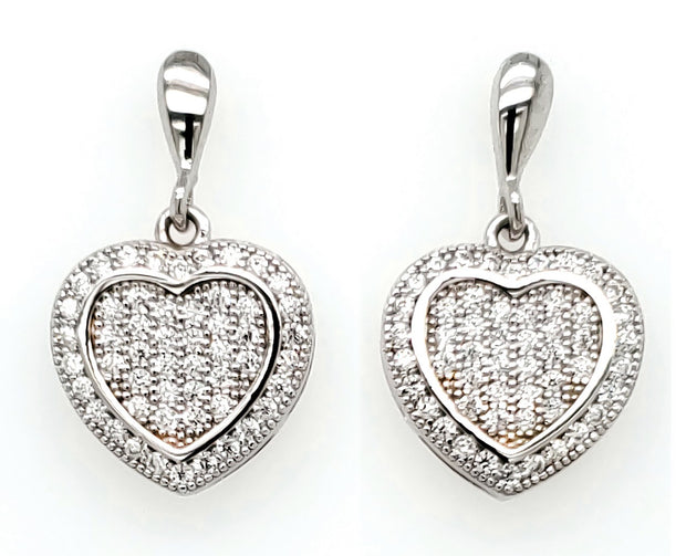 MICRO PAVE 925 STERLING SILVER DANGLE EARRING RHODIUM PLATING WITH CUBIC ZIRCONIA