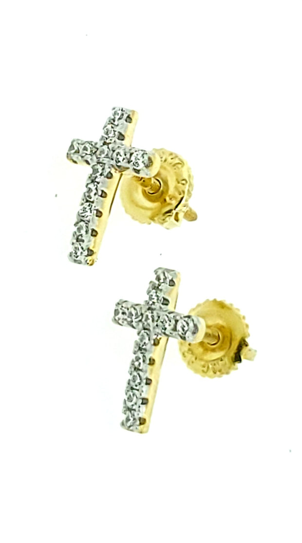 Micro Pave 925 Sterling Silver Earring 14K  Yellow Gold Plating with Cubic Zirconia