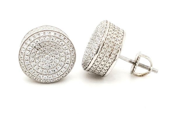 MICRO PAVE 925 STERLING SILVER EARRING RHODIUM PLATING WITH CUBIC ZIRCONIA