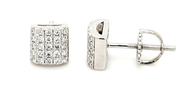 MICRO PAVE 925 STERLING SILVER EARRING RHODIUM PLATING WITH CUBIC ZIRCONIA