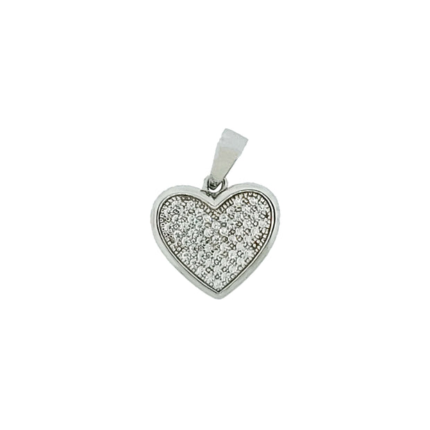 Micro Pave 925 Sterling Silver Pendant Rhodium Plating with Cubic Zirconia