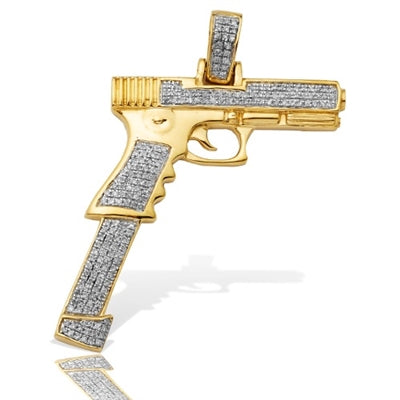 10K Diamond Gun Pendant – Blanca's Jewelry - Main Image